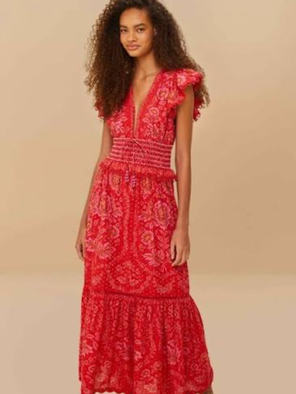 Farm Rio Olivia red maxi dress